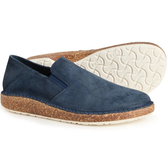 Birkenstock Callan Navy Leather Suede Slip-Ons